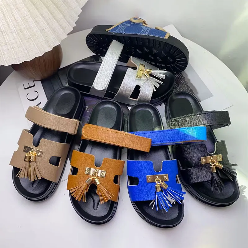 Buckle Tassel Sandals