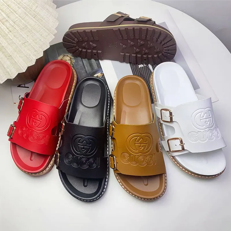 Chanel-Style Double-Buckle Slides