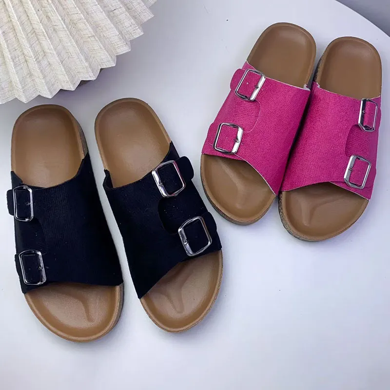 Double-buckle platform Birkenstock slides