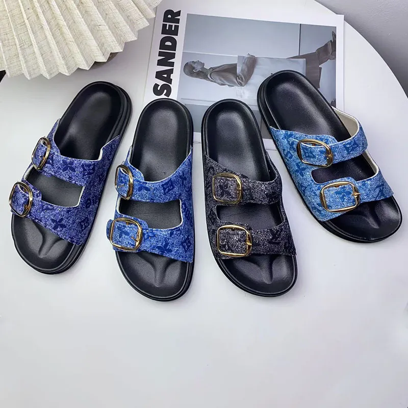 Fashion Double-Buckle Platform Birkenstock Slides Women's Outerwear Shoes